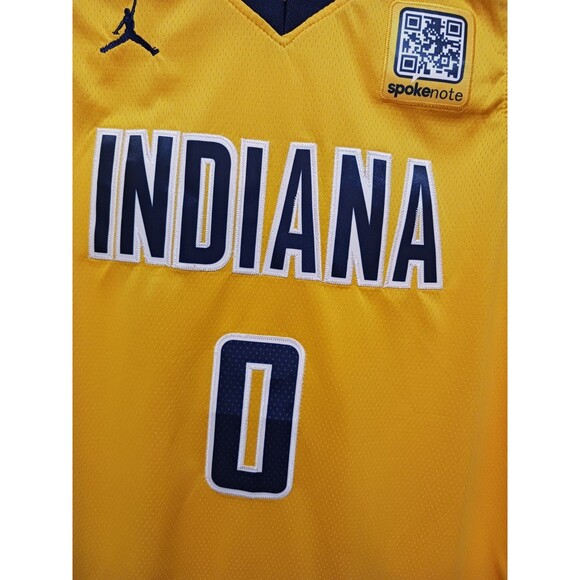 Tyrese Haliburton (Jordan)-(Pacers)-(Jersey)-(Yellow)-(Good Cond.)-(XL)-$110.00 - Picture 9 of 13
